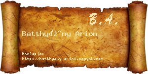 Batthyány Arion névjegykártya